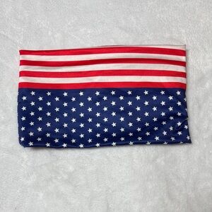 Patriotic Red & Blue Star Stripe Tube Headband
